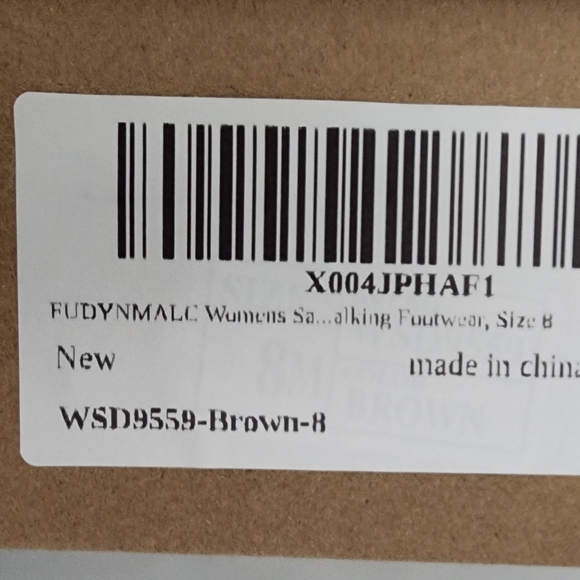FUDYNMALC Womens Size 8 Sandal Wedges Brown New In Box - Picture 7 of 8